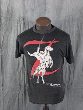 Vintage Movie Shirt - Zorro 1990 Big Graphic - Men's Large